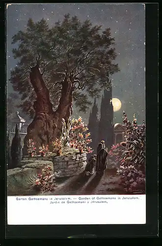 Künstler-AK Friedrich Perlberg: Jerusalem, Jardin de Gethsemani