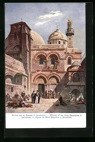 Künstler-AK Friedrich Perlberg: Jerusalem, Eglise du Saint Sépulcre