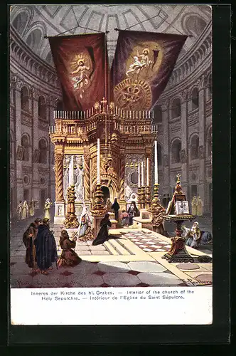Künstler-AK Friedrich Perlberg: Intérieur de l'Egise du Saint Sépulcre