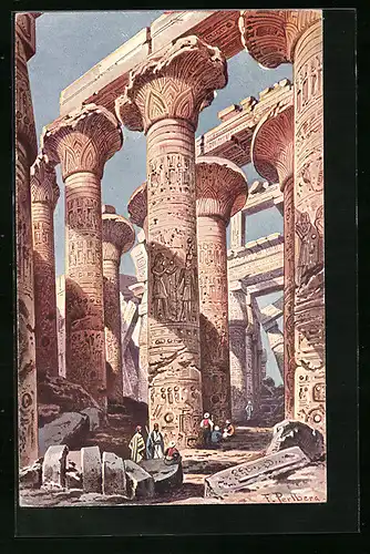 Künstler-AK Friedrich Perlberg: Temple à Karnak