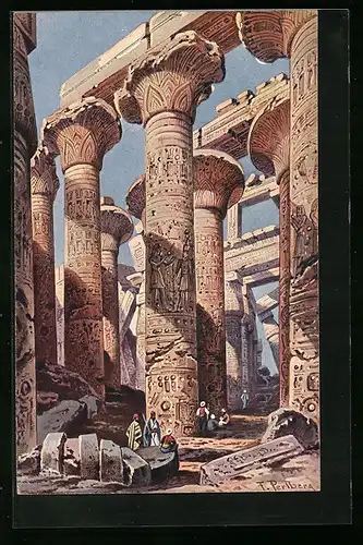 Künstler-AK Friedrich Perlberg: Temple à Karnak