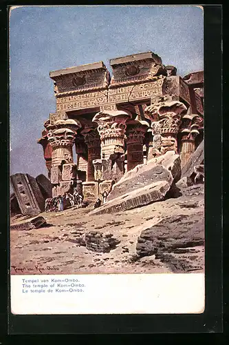Künstler-AK Friedrich Perlberg: Le Tmeple de Kom-Ombo