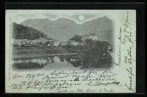 Mondschein-AK Golling, Uferpartie