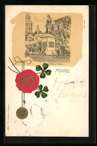 Präge-Lithographie Mainz, Gutenberg-Denkmal