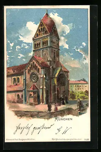 Lithographie München, St. Annakirche