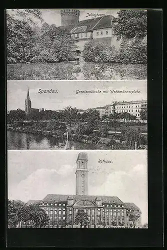 AK Berlin-Spandau, Juliusturm und Garnisonkirche