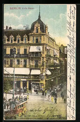 AK Berlin, Ansicht des Cafés Bauer