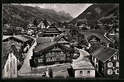 AK Bürglen, Teilansicht mit Gasthaus Adler aus der Vogelschau