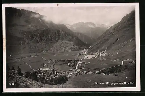 AK Andermatt, Totalansicht gegen das Urnerloch