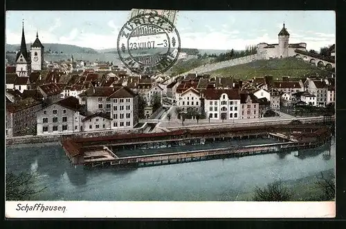 AK Schaffhausen, Teilansicht aus der Vogelschau