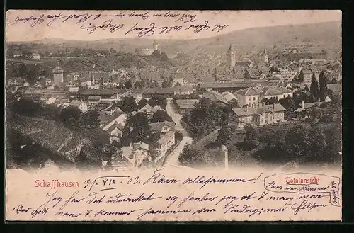 AK Schaffhausen, Totalansicht von oben