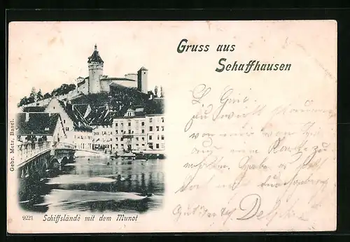 AK Schaffhausen, Schiffslände mit dem Munot