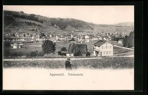 AK Appenzell, Totalansicht mit Strasse