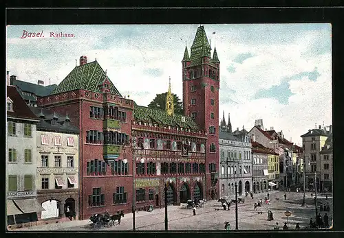 AK Basel, Partie mit Rathaus