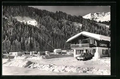 AK Lenk B. O., Camping-Seegarten im Winter