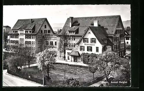 AK Zürich, Anstalt Balgrist aus der Vogelschau