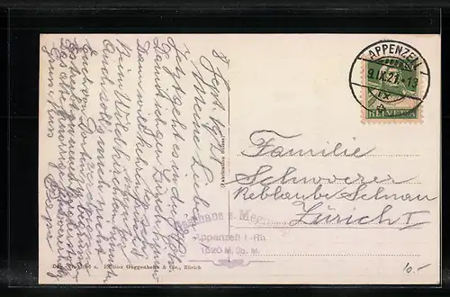 AK Appenzell, Meglisalp mit Altmann