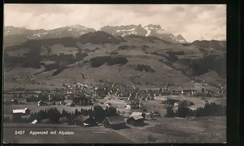 AK Appenzell, Ortsansicht mit Alpstein