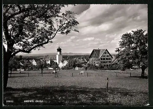 AK Andwil /St. Gallen, Panorama von Feldern aus