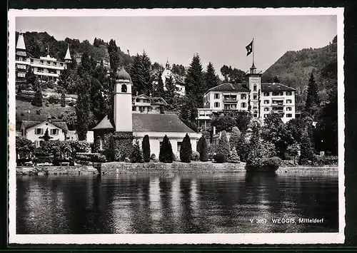 AK Weggis, Ortsansicht Mitteldorf