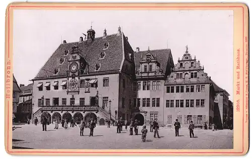 Fotografie Römmler & Jonas, Dresden, Ansicht Heilbronn, Markt mit Kunstuhr am Rathaus