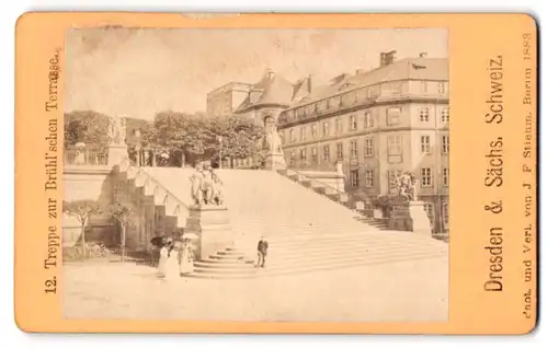 Fotografie J. F. Stiehm, Berlin, Ansicht Dresden, Blick auf die Treppe der Brühl`schen Terrassen