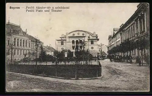 AK Sopron, Petöfi Platz und Theater