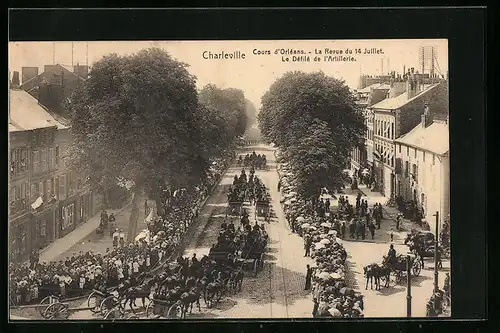 AK Charleville, Cours d`Orleans, la Revue du 14 Juillet