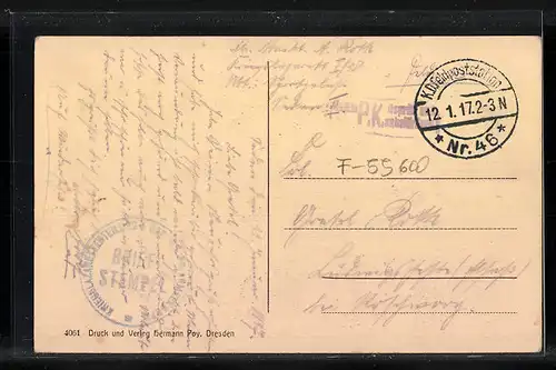 AK Bazeilles, Blick in die Kirchenstrasse