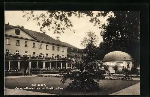 AK Bad Eilsen, Georg-Wilhelm-Haus mit Musikpavillon