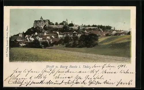 AK Ranis /Th., Stadt und Burg Ranis