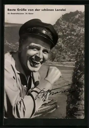 AK Schauspieler O.W. Fischer lacht in seiner Rolle