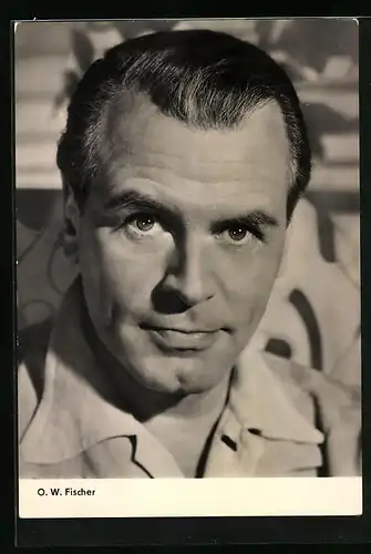 AK Schauspieler O.W. Fischer, Nahaufnahme vom Gesicht