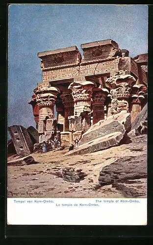 Künstler-AK Friedrich Perlberg: Le temple de Kom-Ombo