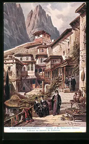 Künstler-AK Friedrich Perlberg: Intérieur du couvent St. Catherine