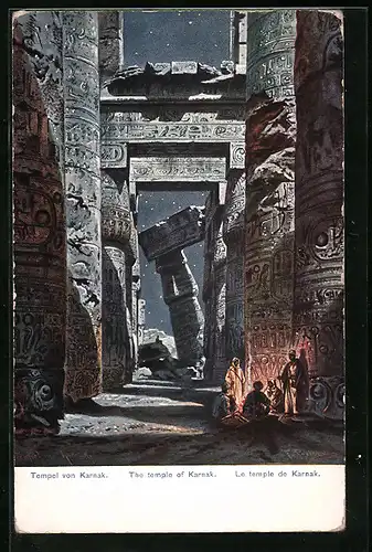 Künstler-AK Friedrich Perlberg: Le temple du Karnak