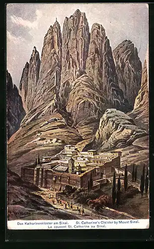 Künstler-AK Friedrich Perlberg: St. Catherine`s Cloister by Mount Sinai
