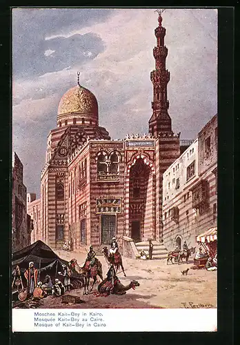 Künstler-AK Friedrich Perlberg: Kairo, Moschee Kait-Bey