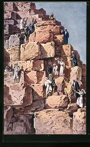 Künstler-AK Friedrich Perlberg: Ascension de la grande Pyramide