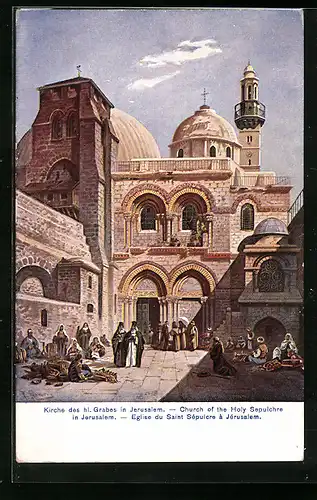 Künstler-AK Friedrich Perlberg: Jerusalem, Kirche des Heiligen Grabes