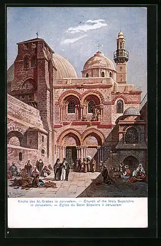 Künstler-AK Friedrich Perlberg: Jerusalem, Kirche des heiligen Grabes