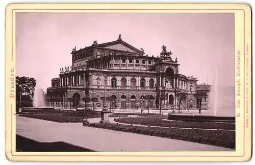 Fotografie Römmler & Jonas, Dresden, Ansicht Dresden, Partie am Königlichen Hoftheater