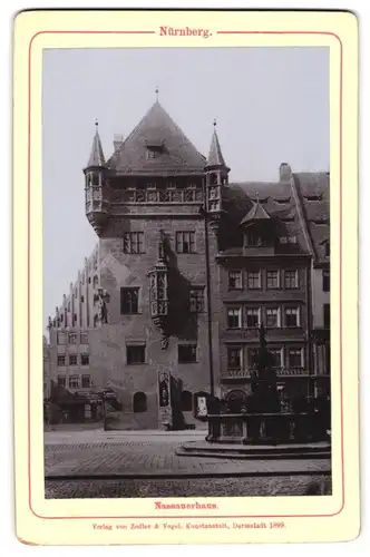 Fotografie Zedler & Vogel, Darmstadt, Ansicht Nürnberg, Partie am Nassauerhaus mit Brunnen