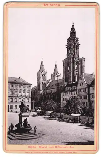 Fotografie Römmler & Jonas, Dresden, Ansicht Heilbronn, Markt mit der Kilianskirche, Denkmal