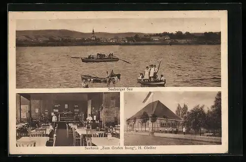 AK Seeburg, Seeburger See und Seehaus Zum Grafen Isang, Inh.: H. Gleitze