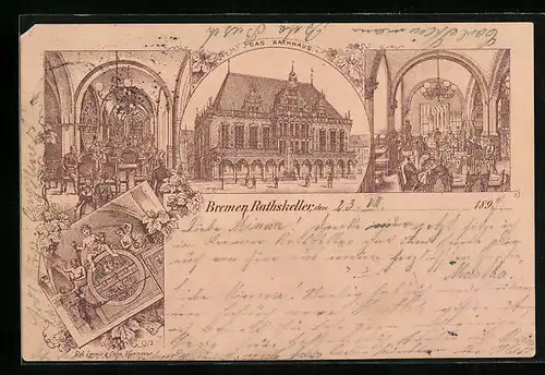 Lithographie Bremen, Rathskeller im Rathaus