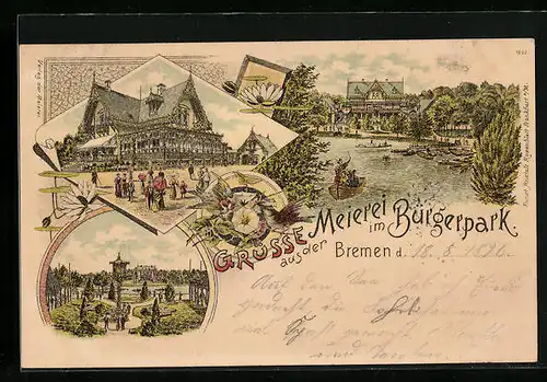 Lithographie Bremen, Restaurant Meierei im Bürgerpark