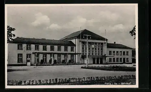 AK Flöha i. Sa., Ansicht des Bahnhofs