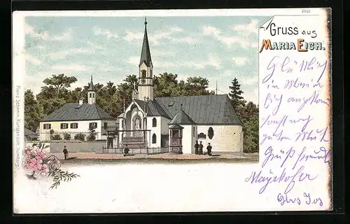 Lithographie Maria Eich, Ansicht der Kirche