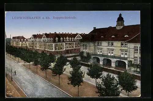 AK Ludwigshafen a. Rh., Rupprechtstrasse aus der Vogelschau